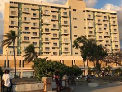 04A Ocean Towers condo from walking along the waterfront just before sunset Kingston Jamaica